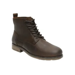 Men Brown Solid Mid Top Lace-up Boots